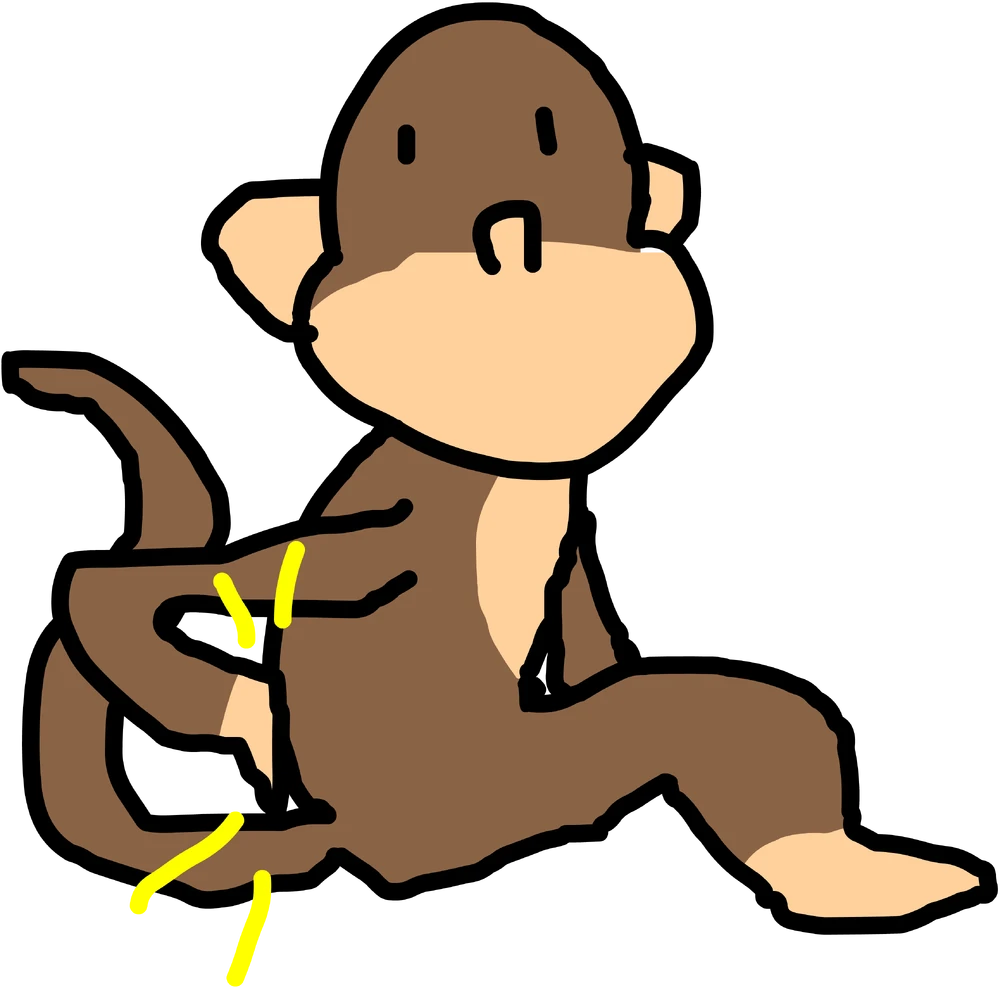 Monkey with sprained back looking hurt